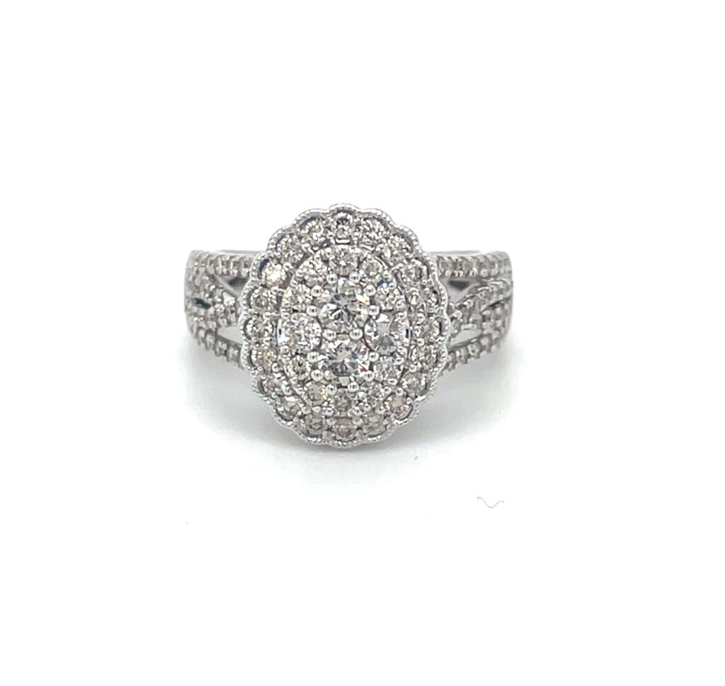 Oval Cluster Ring