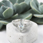 Modern Marquise Cathedral Engagement Ring thumbnail 2