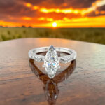 Modern Marquise Cathedral Engagement Ring thumbnail 3