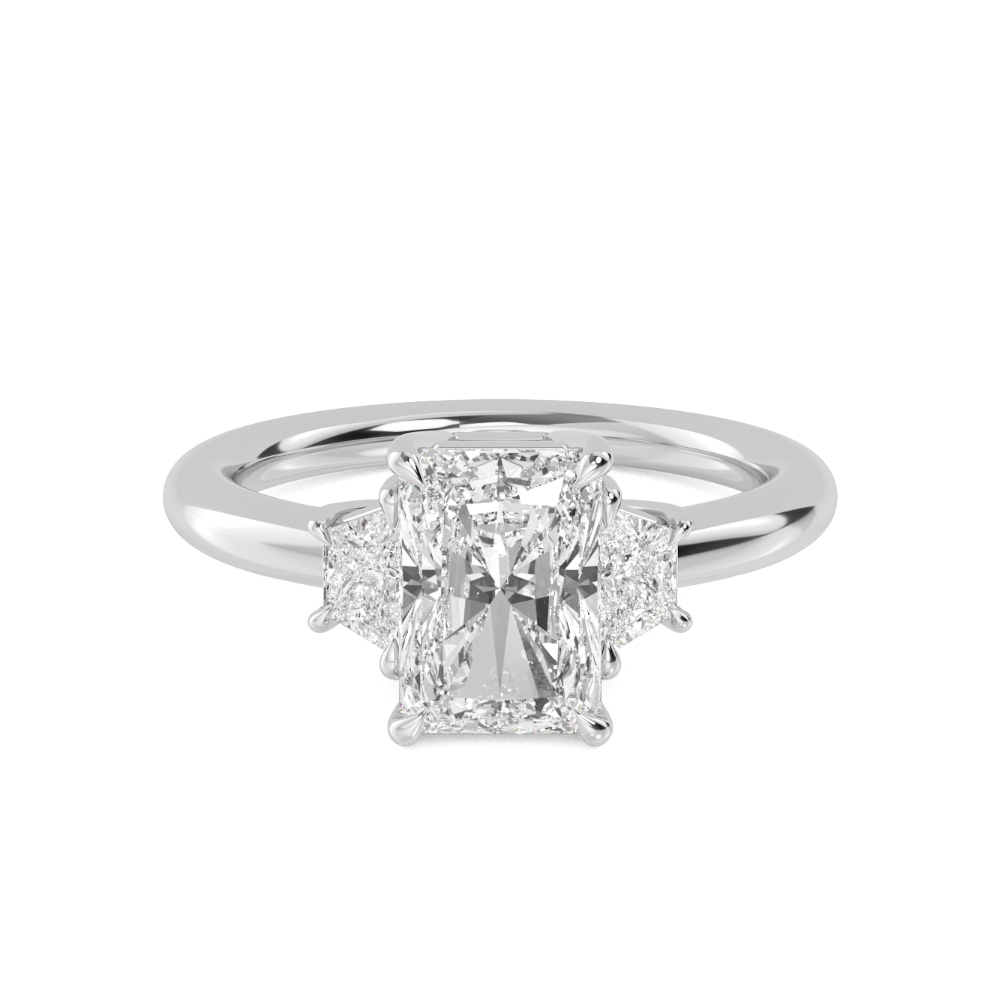 Radiant & Trapezoid Cut Engagement Ring