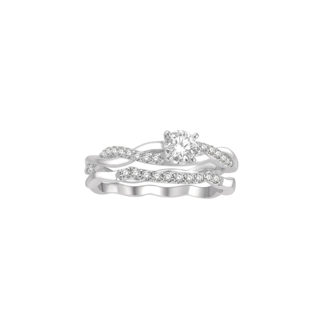 White Gold Round Diamond Bridal Set