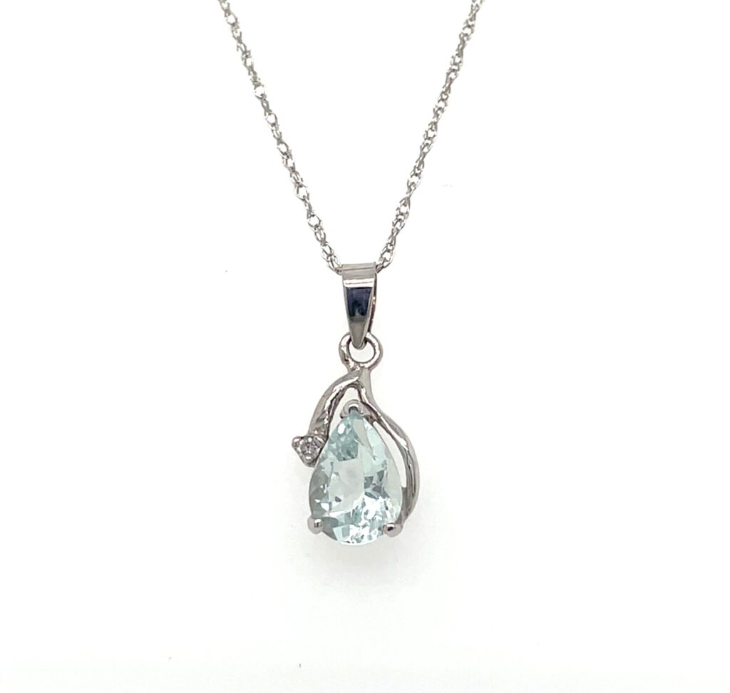 Aquamarine & Diamond Pendant
