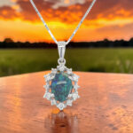 Black Opal Halo Pendant thumbnail 2