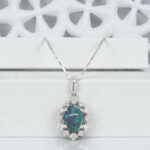 Black Opal Halo Pendant thumbnail 3