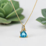 Trillion Blue Topaz & Diamond Pendant thumbnail 2