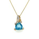 Trillion Blue Topaz & Diamond Pendant thumbnail 1