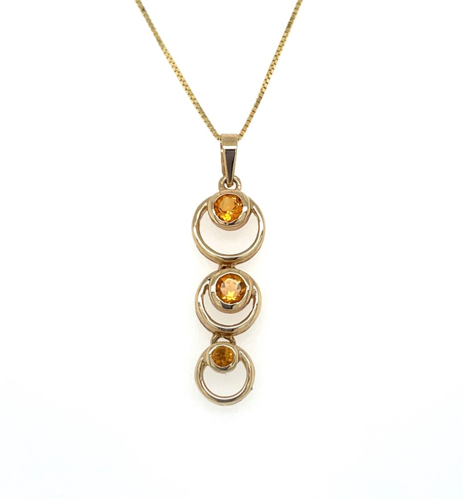 Citrine Triple Circle Pendant