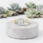 Emerald Cut Engagement Ring with Triangles thumbnail 2