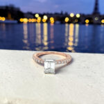 Emerald Cut Diamond Engagement Ring in Rose Gold thumbnail 2