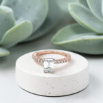 Emerald Cut Diamond Engagement Ring in Rose Gold thumbnail 3