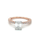 Emerald Cut Diamond Engagement Ring in Rose Gold thumbnail 1