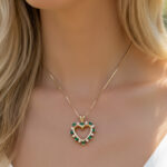 Emerald & Diamond Heart Pendant thumbnail 3