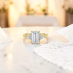 Emerald Cut Engagement Ring with Triangles thumbnail 3