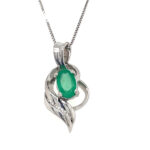 Emerald & Diamond Pendant thumbnail 1