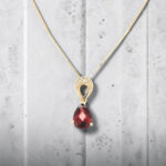 Pear Shape Garnet & Diamond Pendant thumbnail 2