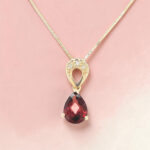 Pear Shape Garnet & Diamond Pendant thumbnail 3