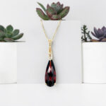 Teardrop Garnet & Diamond Pendant thumbnail 2