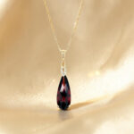 Teardrop Garnet & Diamond Pendant thumbnail 3