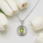 Peridot & Diamond Circle Pendant thumbnail 2