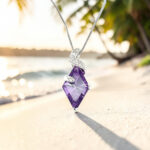 Kite Shape Amethyst & Diamond Pendant thumbnail 3