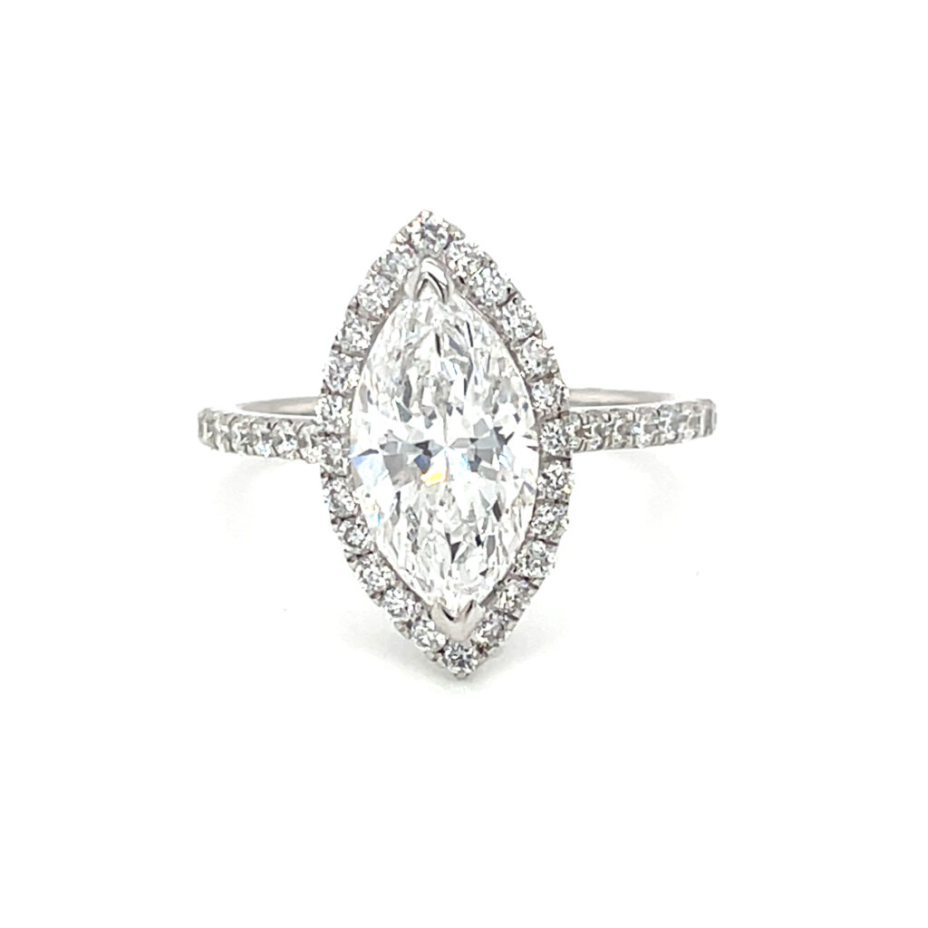 Marquise Halo Engagement Ring