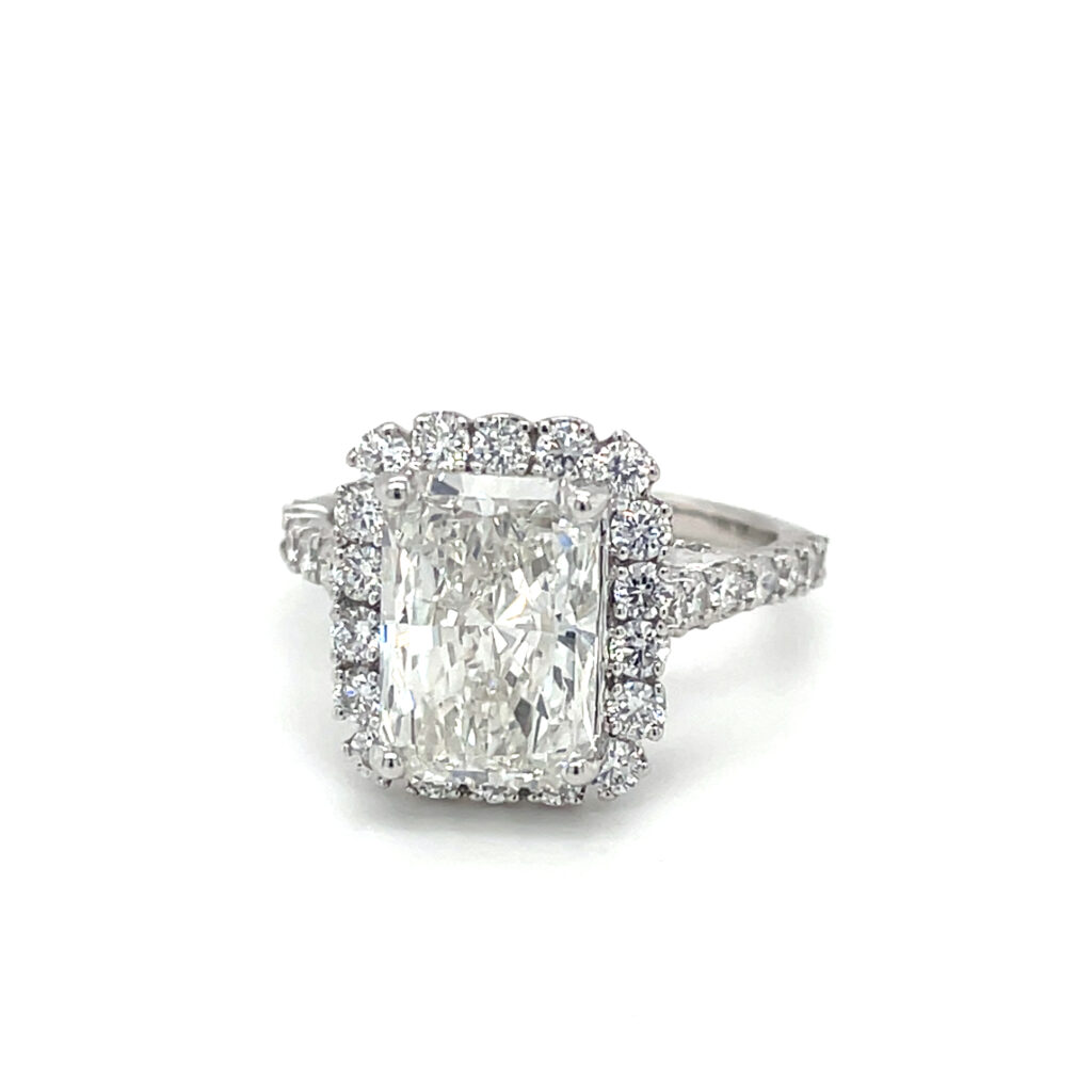 Radiant Cut Halo Engagement Ring