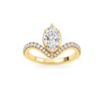 Marquise Chevron Ring in Yellow Gold thumbnail 1