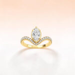 Marquise Chevron Ring in Yellow Gold thumbnail 2