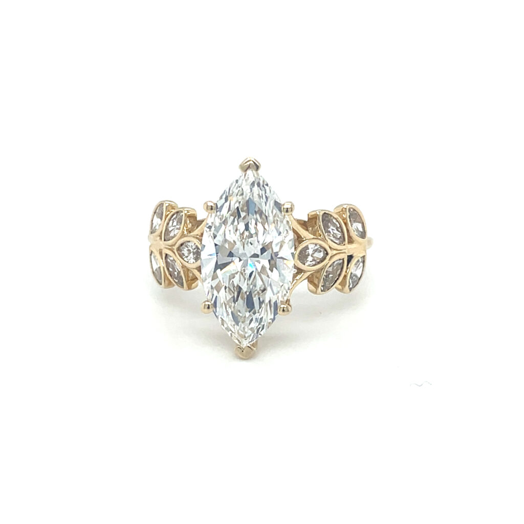 Marquise Engagement Ring in Yellow Gold