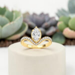 Marquise Chevron Ring in Yellow Gold thumbnail 3