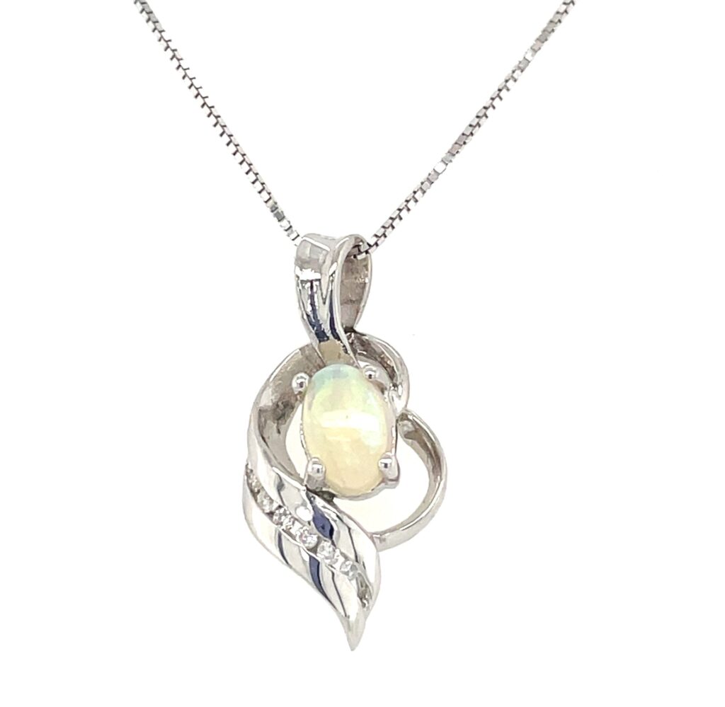 Opal & Diamond Pendant