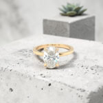 Oval Hidden Halo Engagement Ring thumbnail 2