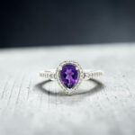 Amethyst Halo Ring thumbnail 2