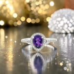 Amethyst Halo Ring thumbnail 3
