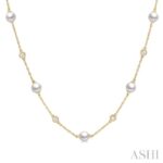 Pearl & Diamond Station Necklace thumbnail 1