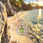Peridot & Diamond Circle Pendant thumbnail 3