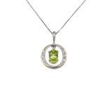 Peridot & Diamond Circle Pendant thumbnail 1