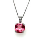Cushion Pink Spinel Solitaire Pendant thumbnail 1