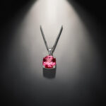 Cushion Pink Spinel Solitaire Pendant thumbnail 2