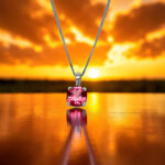 Cushion Pink Spinel Solitaire Pendant thumbnail 3