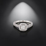 Princess Halo Engagement Ring thumbnail 2