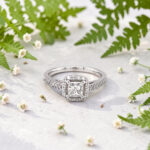 Princess Halo Engagement Ring thumbnail 3