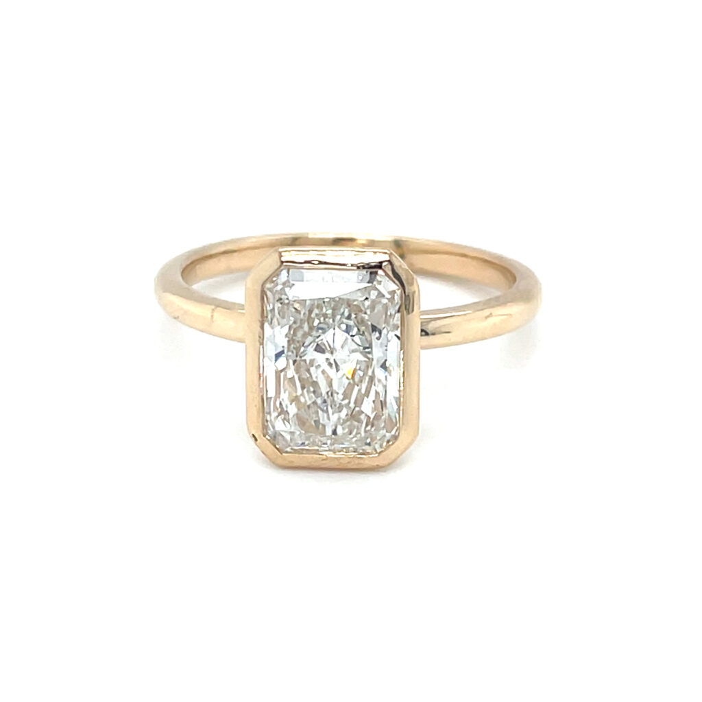 Radiant Cut Bezel Set Engagement Ring