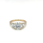 Round & Emerald Cut Engagement Ring thumbnail 1