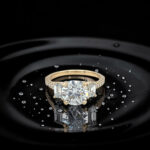 Round & Emerald Cut Engagement Ring thumbnail 3