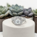 Round Halo Engagement Ring thumbnail 3