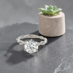Twisted White Gold Engagement Ring thumbnail 2