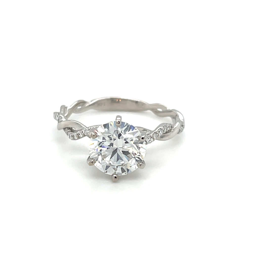 Twisted White Gold Engagement Ring