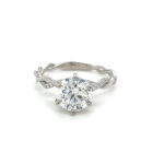 Twisted White Gold Engagement Ring thumbnail 1