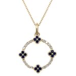 Sapphire & Diamond Circle Pendant thumbnail 1